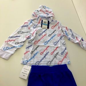 Champion baby boy set 2 printed hoodie & jogger pants